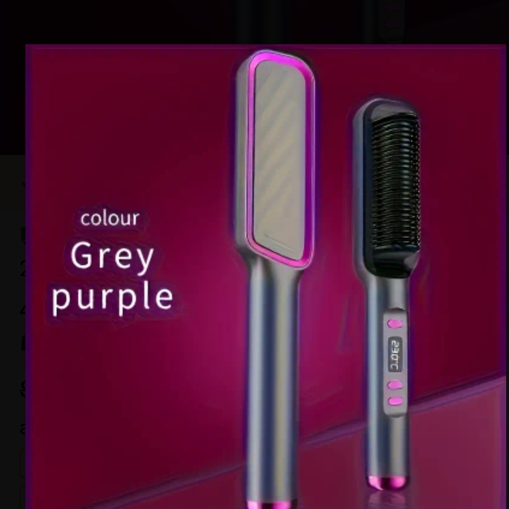 Sleek Gray and Pink Hair Straightener - Picture 2 of 2